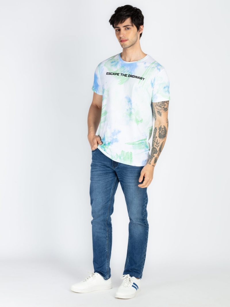 Mens All Over Printed Round Neck T-Shirt