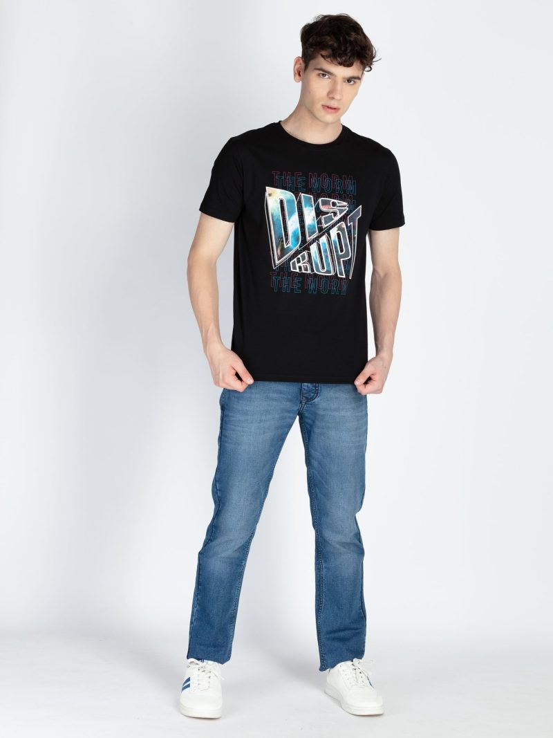 Mens Printed Round Neck T-Shirt