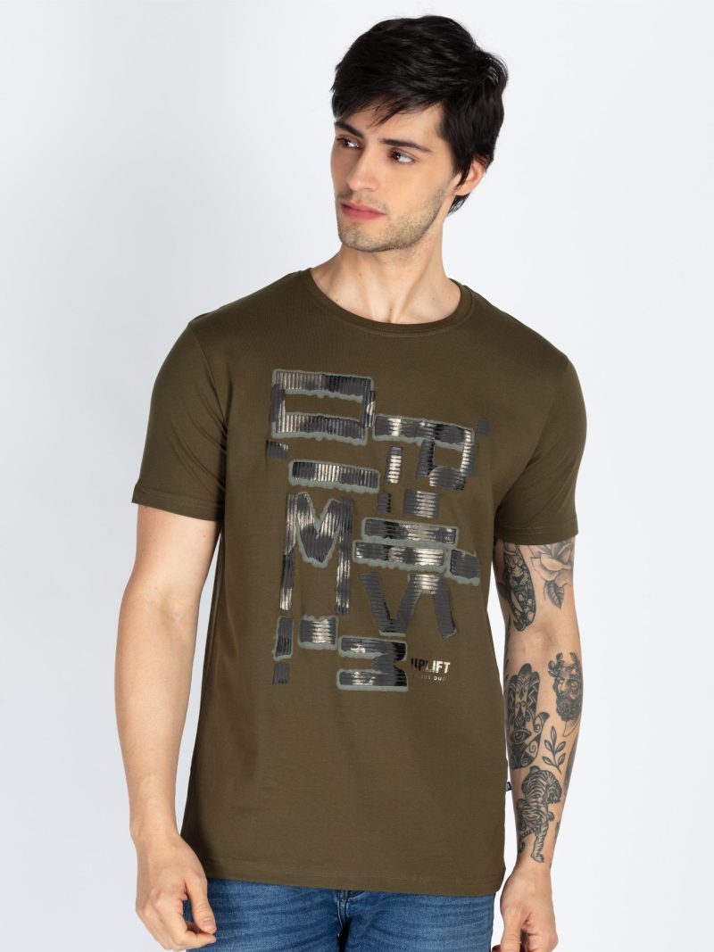 Mens Printed Round Neck T-Shirt