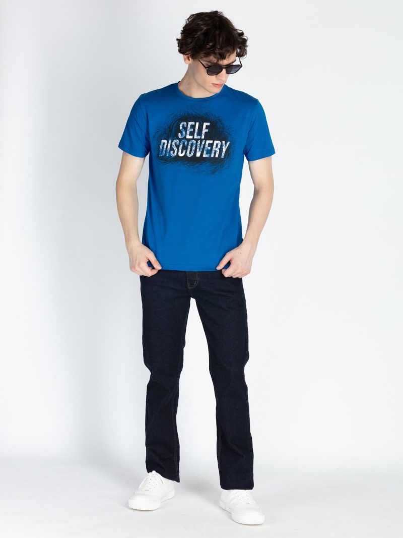 Mens Front Printed Round Neck T-Shirt