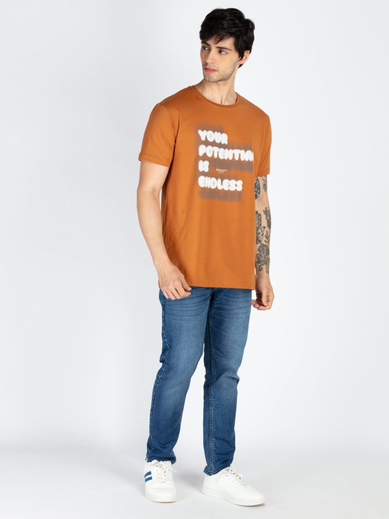 Mens Printed Round Neck T-Shirt