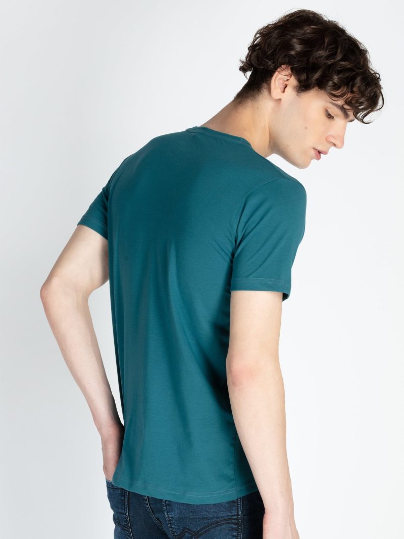 Mens Front Printed Round Neck T-Shirt