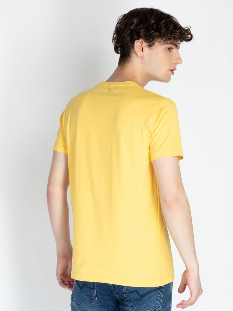 Mens Front Printed Round Neck T-Shirt