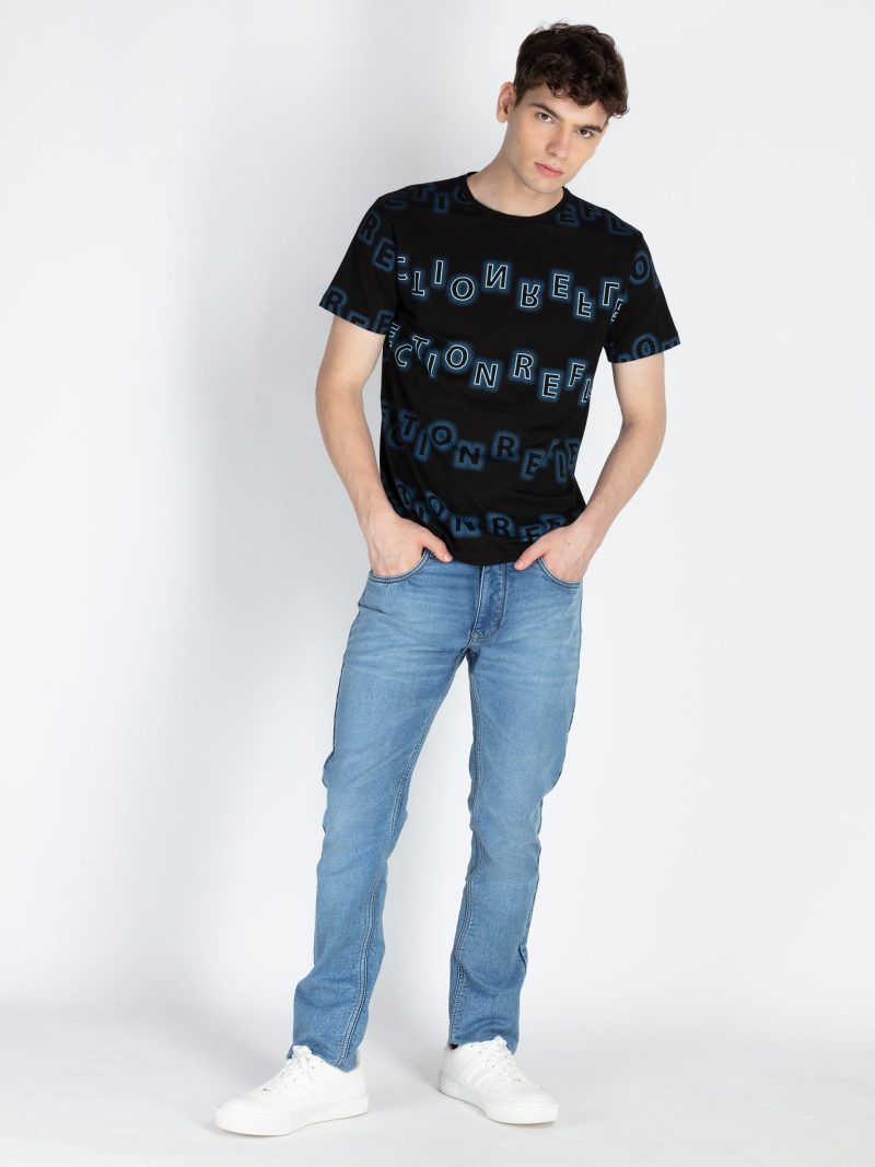 Mens All Over Printed Round Neck T-Shirt