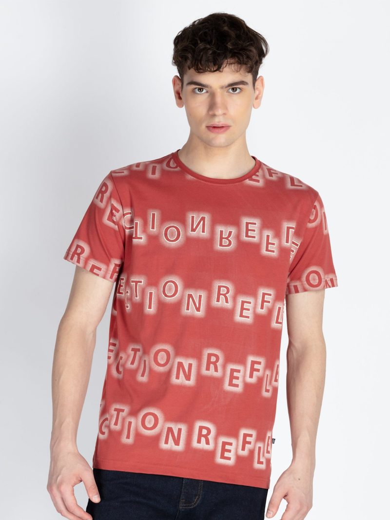 Mens All Over Printed Round Neck T-Shirt