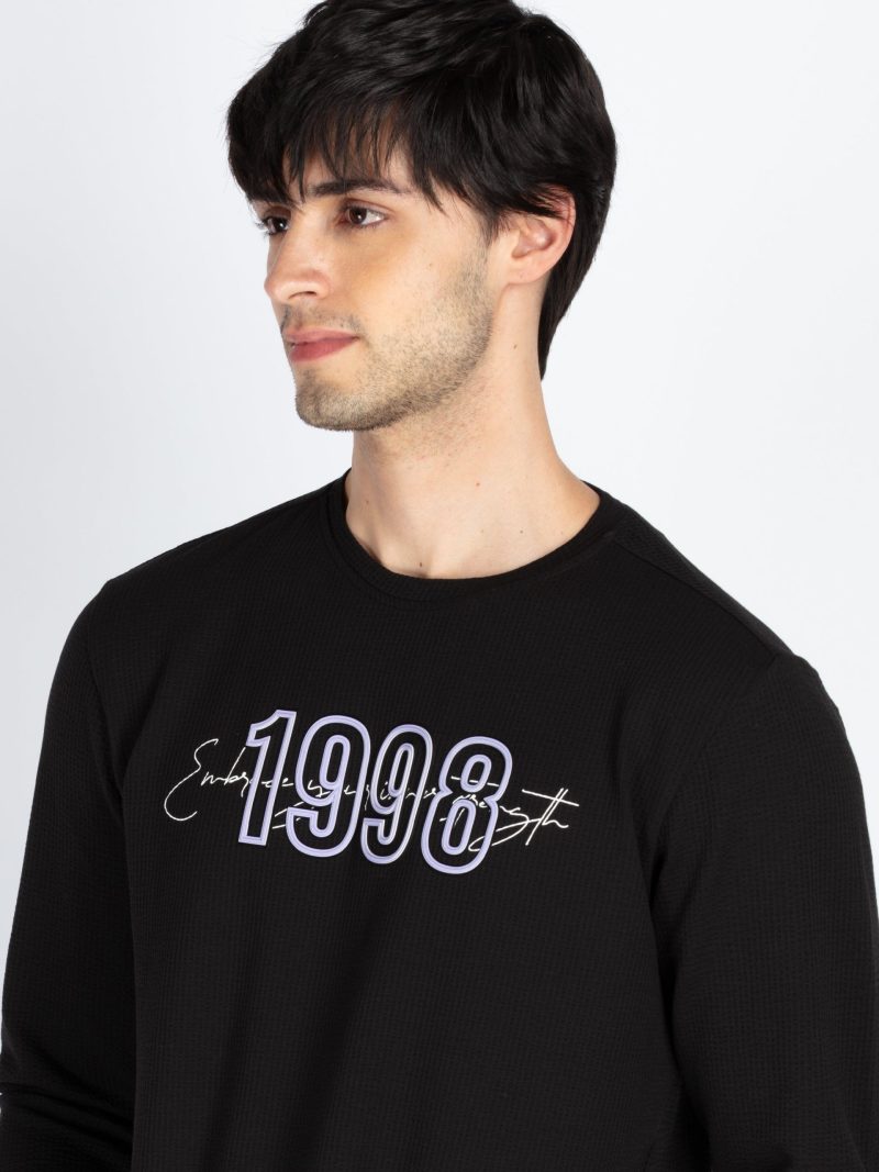 Mens Printed Round Neck Full Sleeve T-Shirt