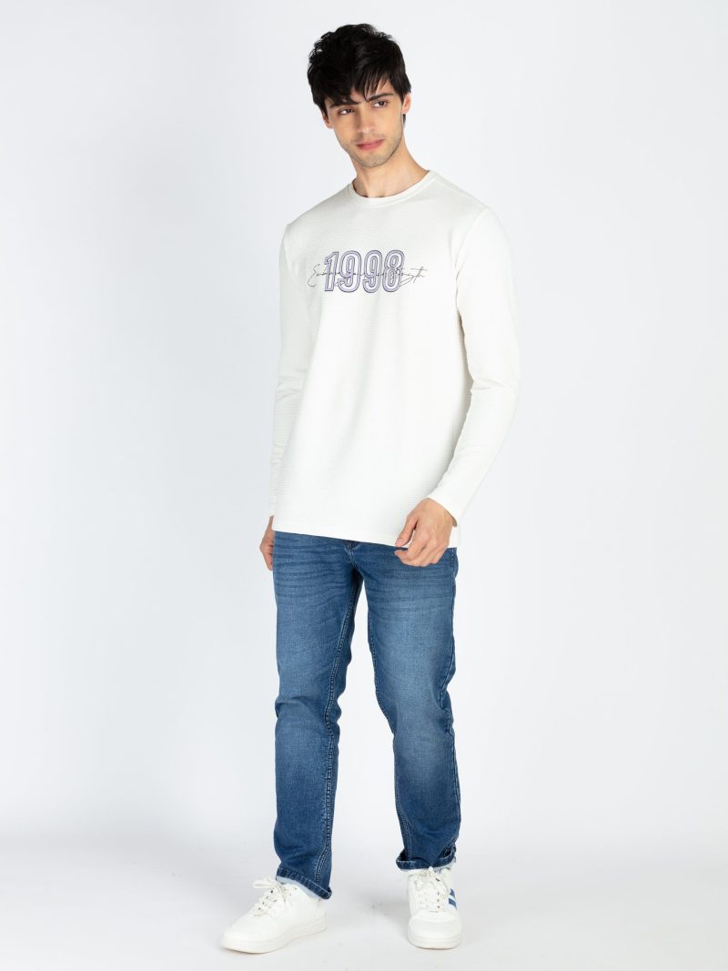 Mens Printed Round Neck Full Sleeve T-Shirt