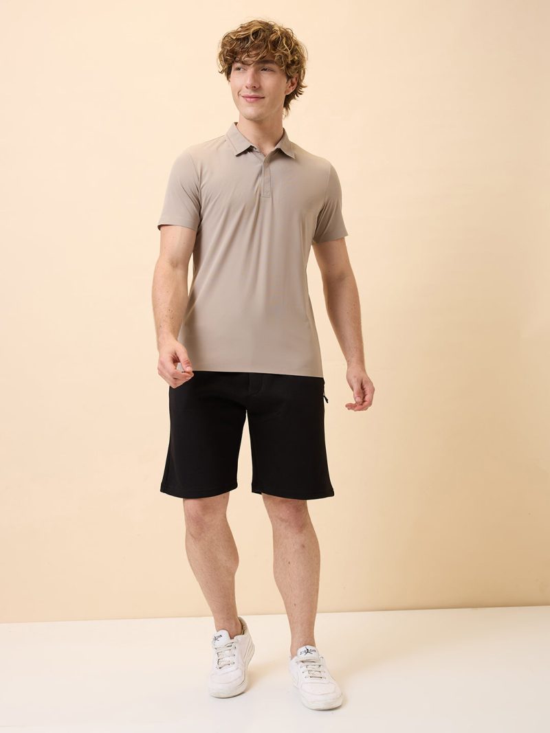 Status Quo Mens Solid Regular Fit Drawstring Shorts