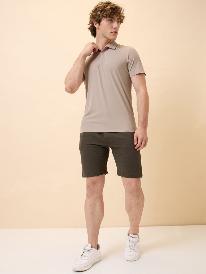 Status Quo Mens Solid Regular Fit Drawstring Shorts
