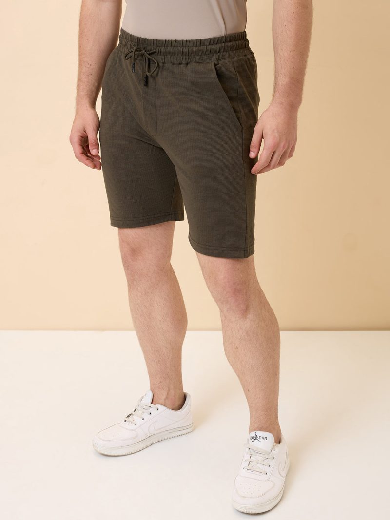 Status Quo Mens Solid Regular Fit Drawstring Shorts