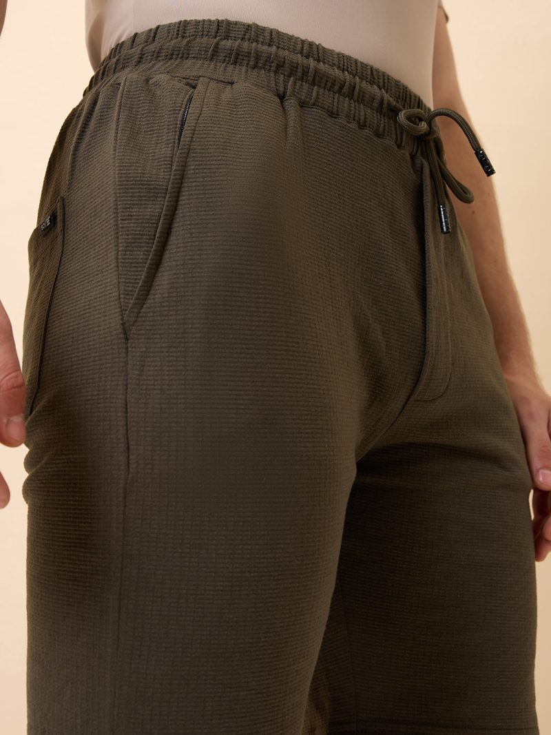 Status Quo Mens Solid Regular Fit Drawstring Shorts