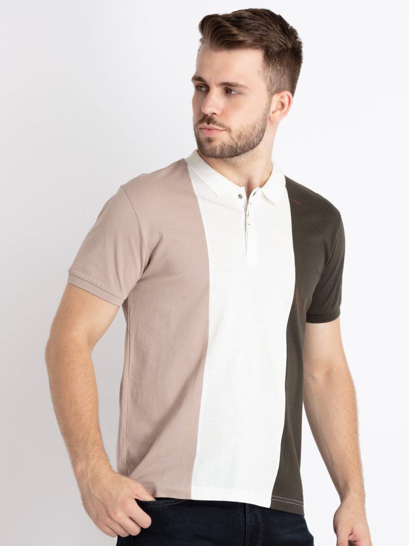 Mens Colorblocked Polo T-Shirt