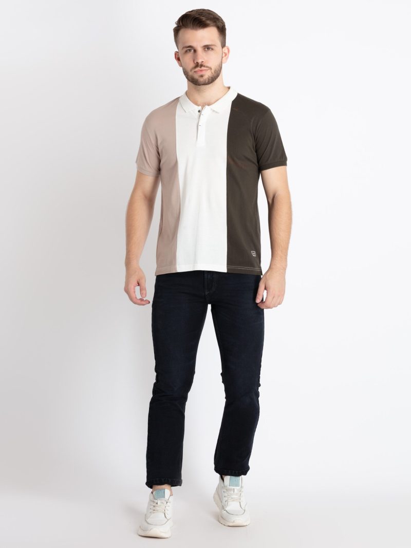Mens Colorblocked Polo T-Shirt