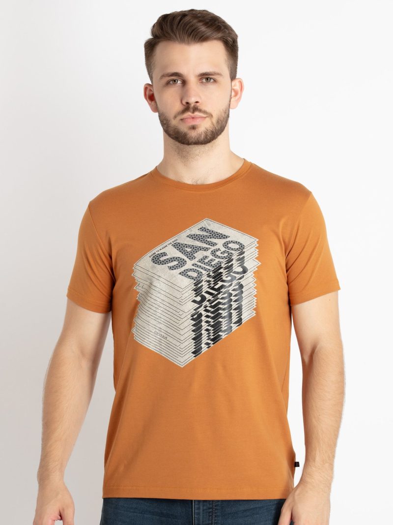 Mens Printed Round Neck T-Shirt