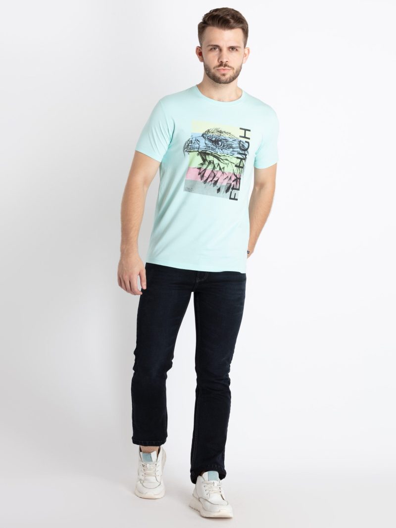 Mens Printed Round Neck T-Shirt