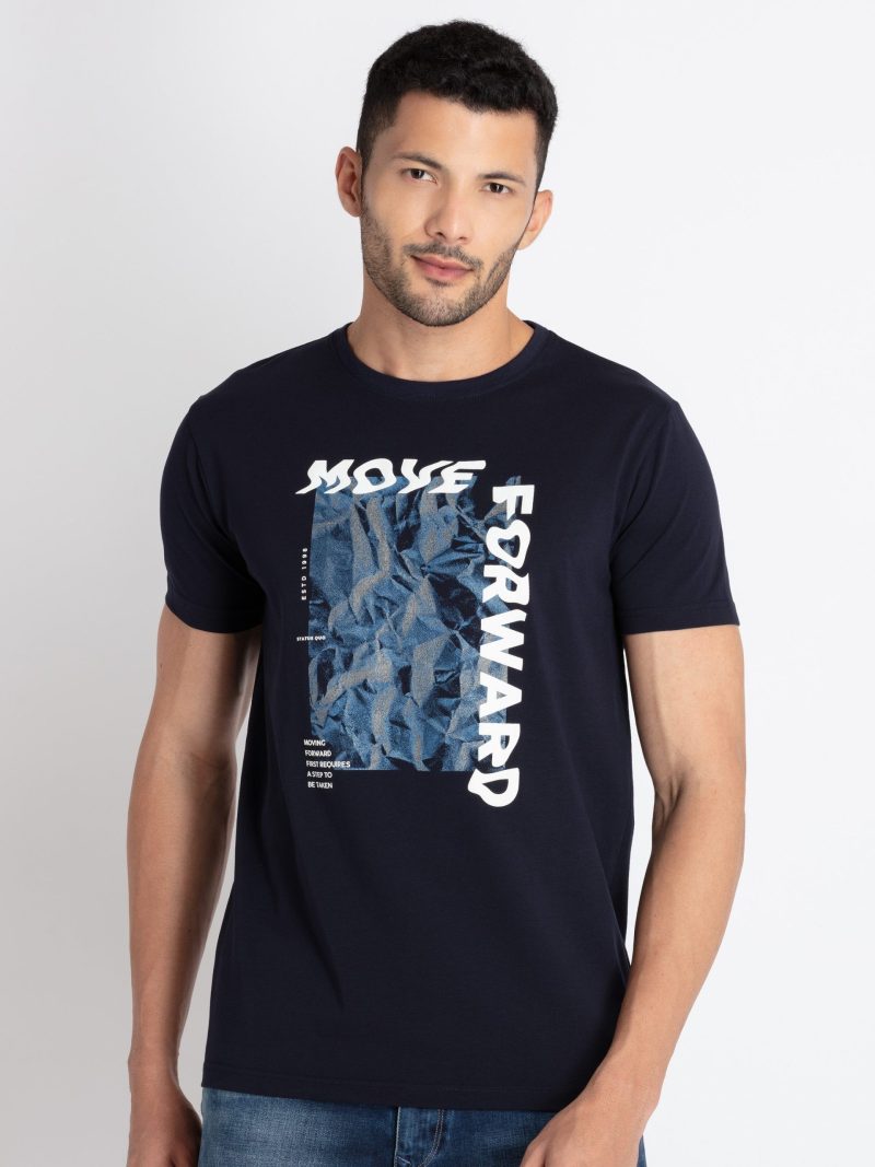 Mens Printed Round Neck T-Shirt