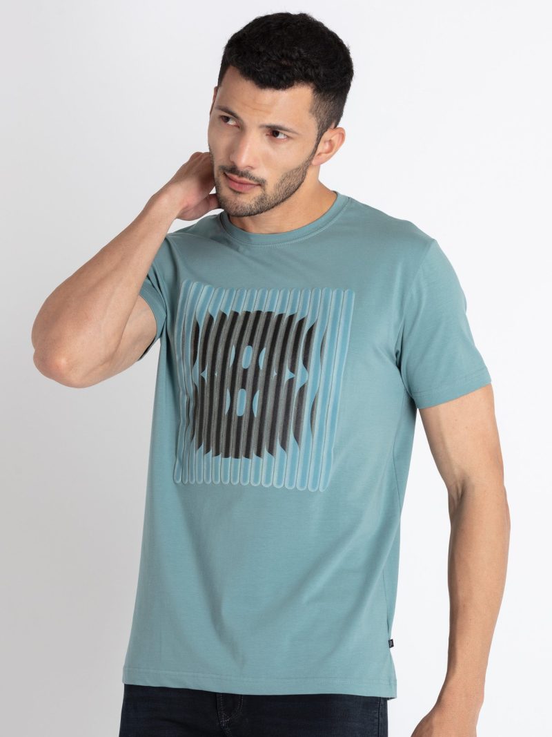 Mens Printed Round Neck T-Shirt
