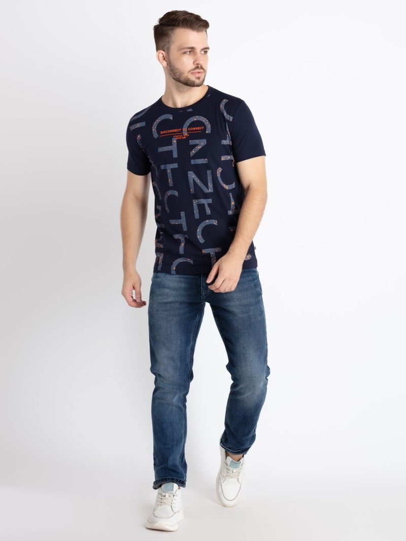 Mens Printed Round Neck T-Shirt
