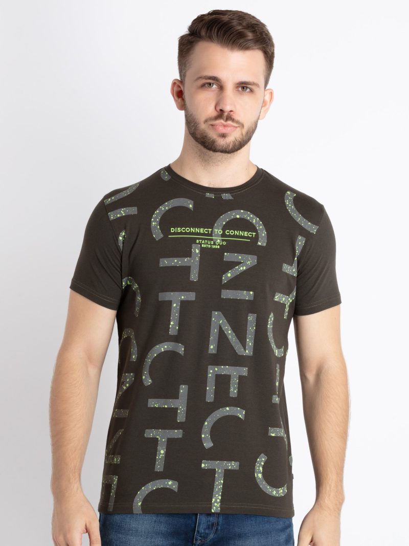 Mens Printed Round Neck T-Shirt