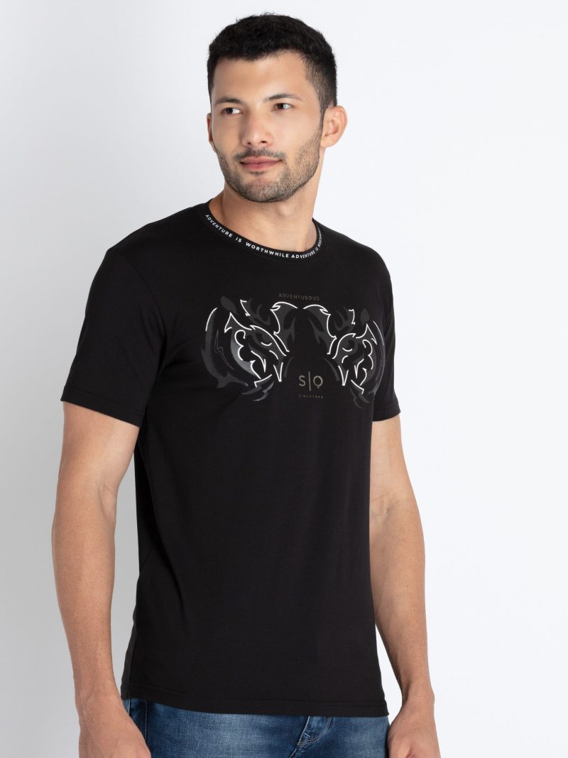 Mens Printed Round Neck T-Shirt