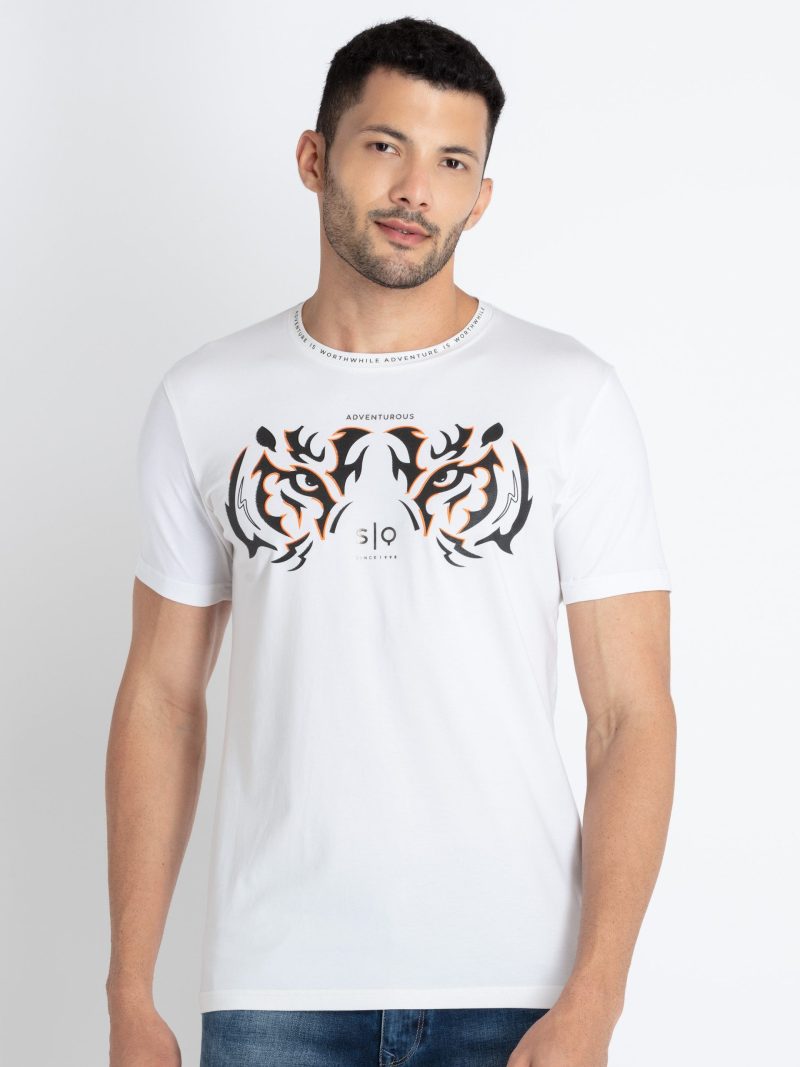 Mens Printed Round Neck T-Shirt
