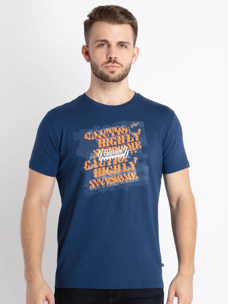 Mens Printed Round Neck T-Shirt