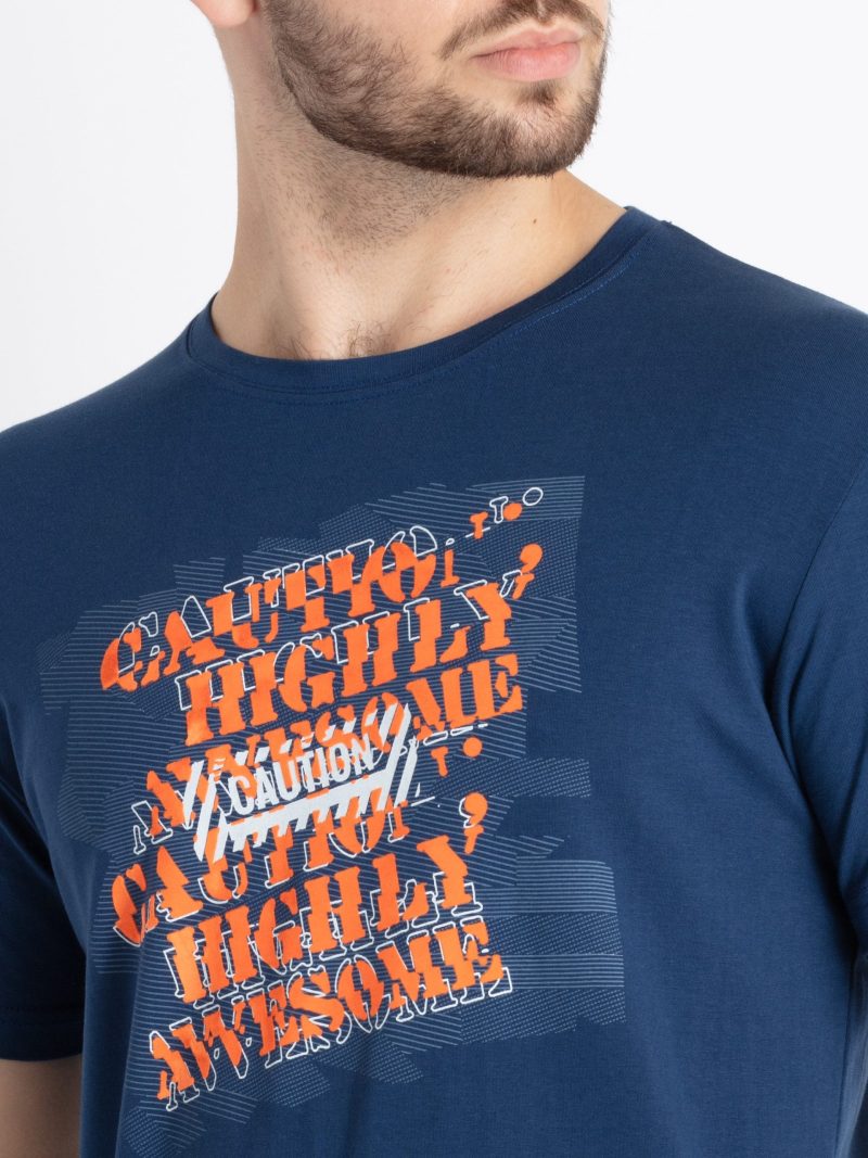 Mens Printed Round Neck T-Shirt