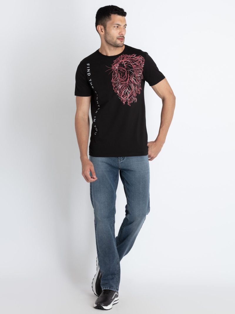 Mens Printed Round Neck T-Shirt