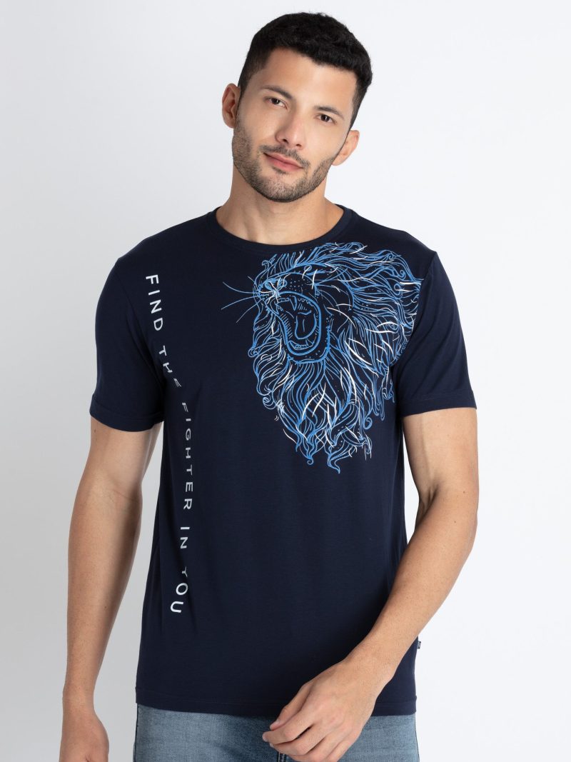 Mens Printed Round Neck T-Shirt