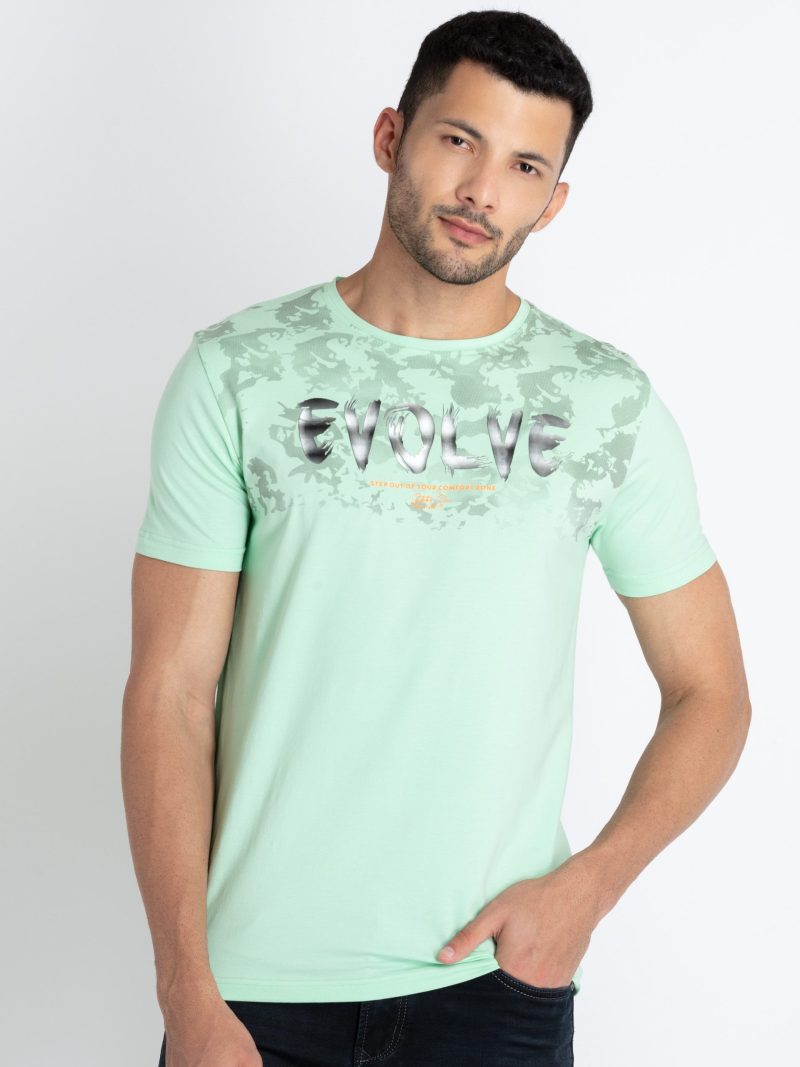 Mens Printed Round Neck T-Shirt