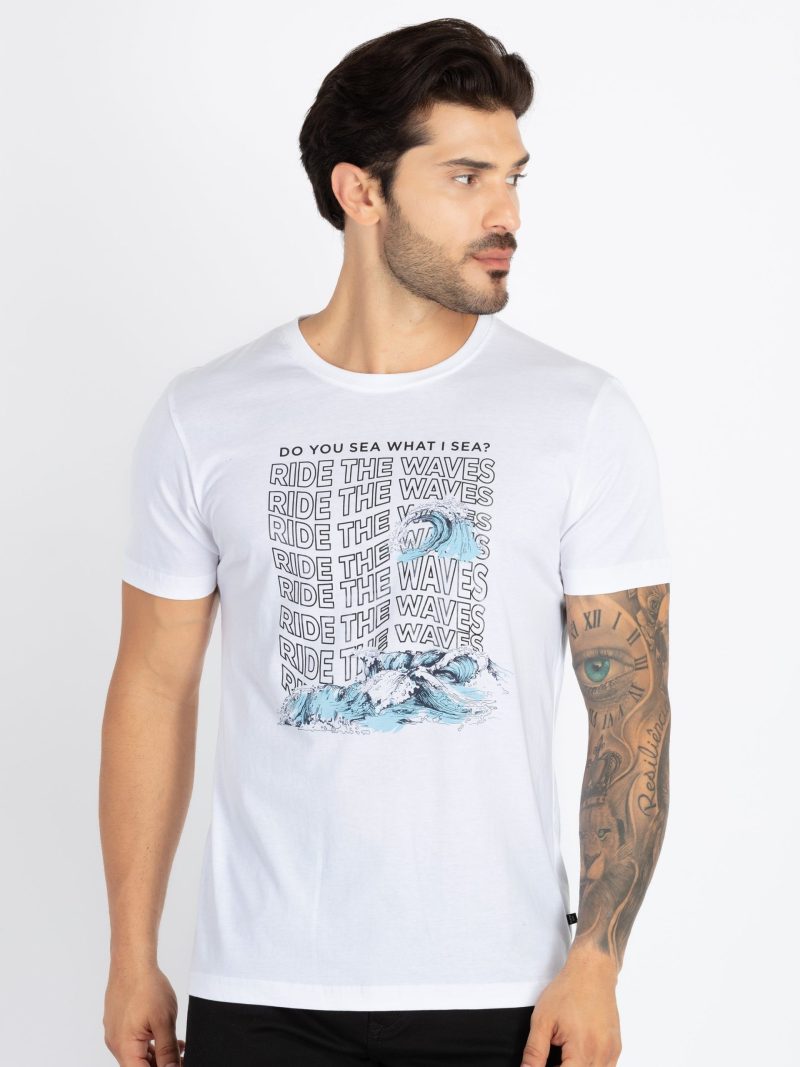 Mens Printed Round Neck T-Shirt