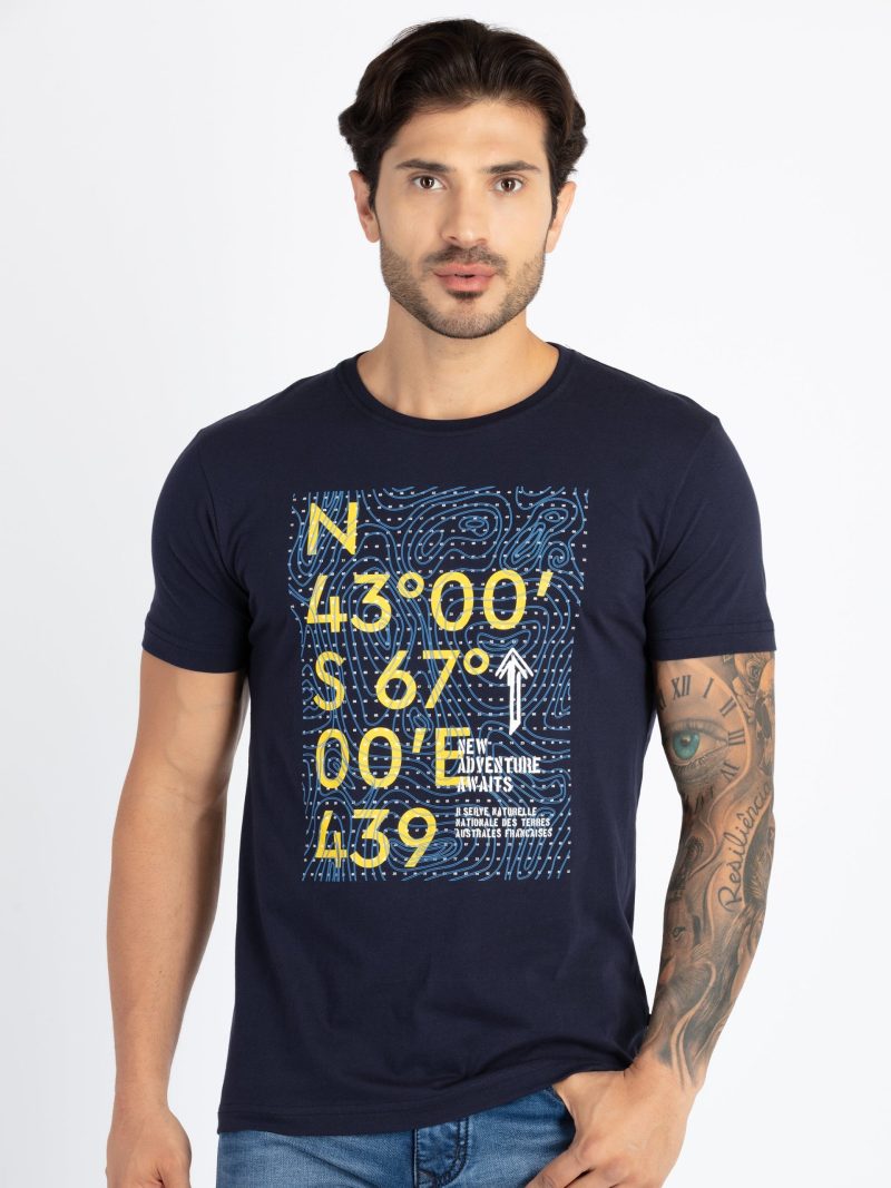Mens Printed Round Neck T-Shirt
