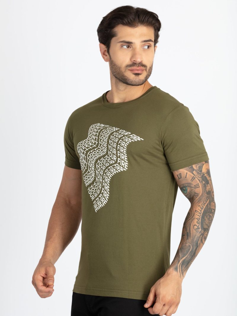 Status Quo Men'S Typography Printed Round Neck Half Sleeves Regular Fit Tshirt