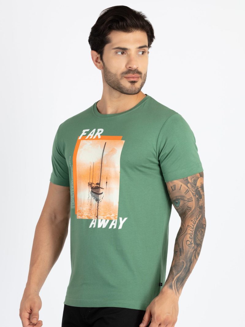 Mens Printed Round Neck T-Shirt