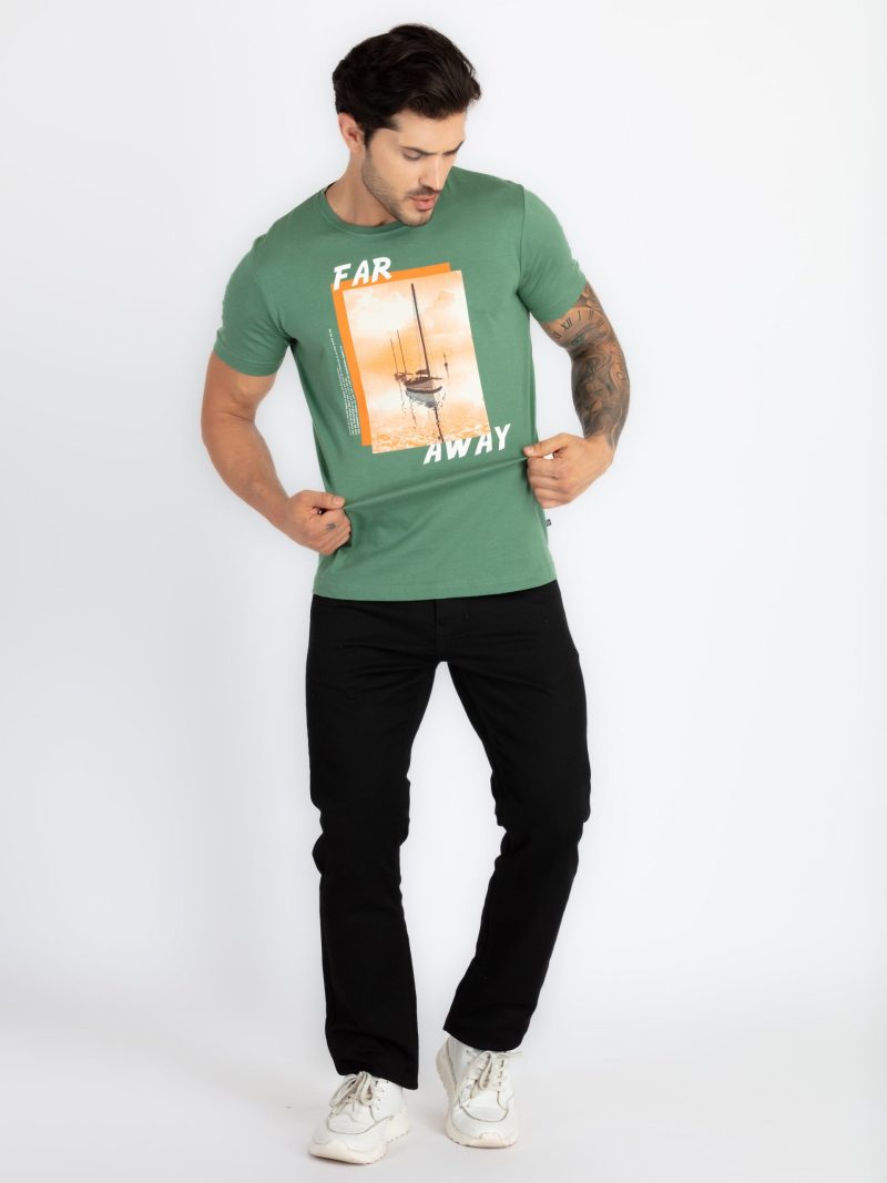 Mens Printed Round Neck T-Shirt