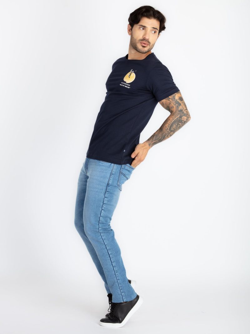 Mens Front & Back Printed Round Neck T-Shirt