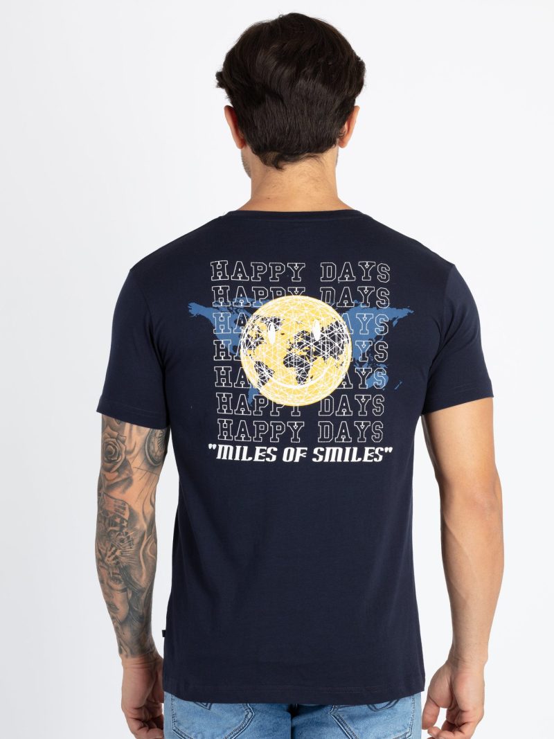 Mens Front & Back Printed Round Neck T-Shirt