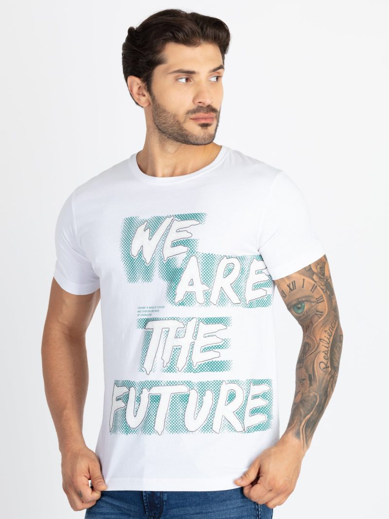 Status Quo Men'S Typography Printed Round Neck Half Sleeves Regular Fit Tshirt