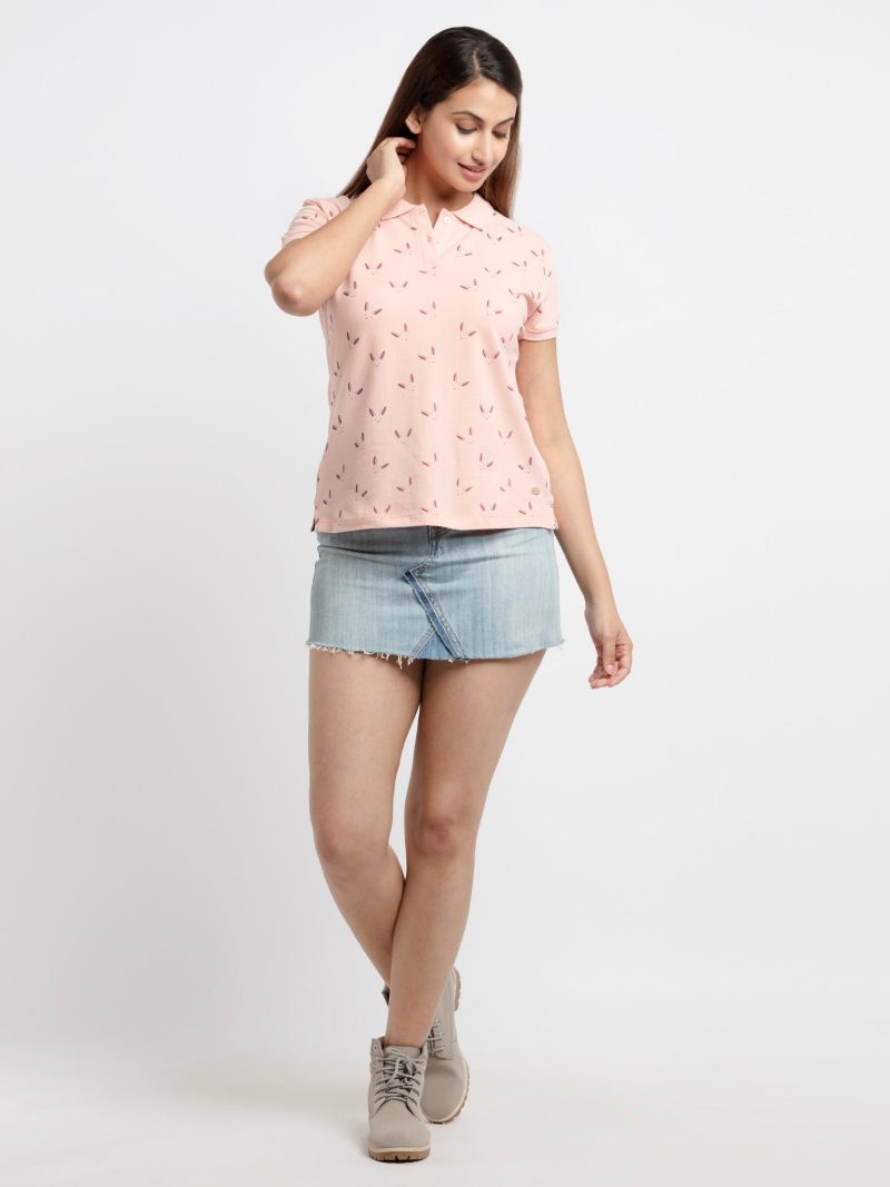 Status Quo Womens Printed Polo T-Shirt