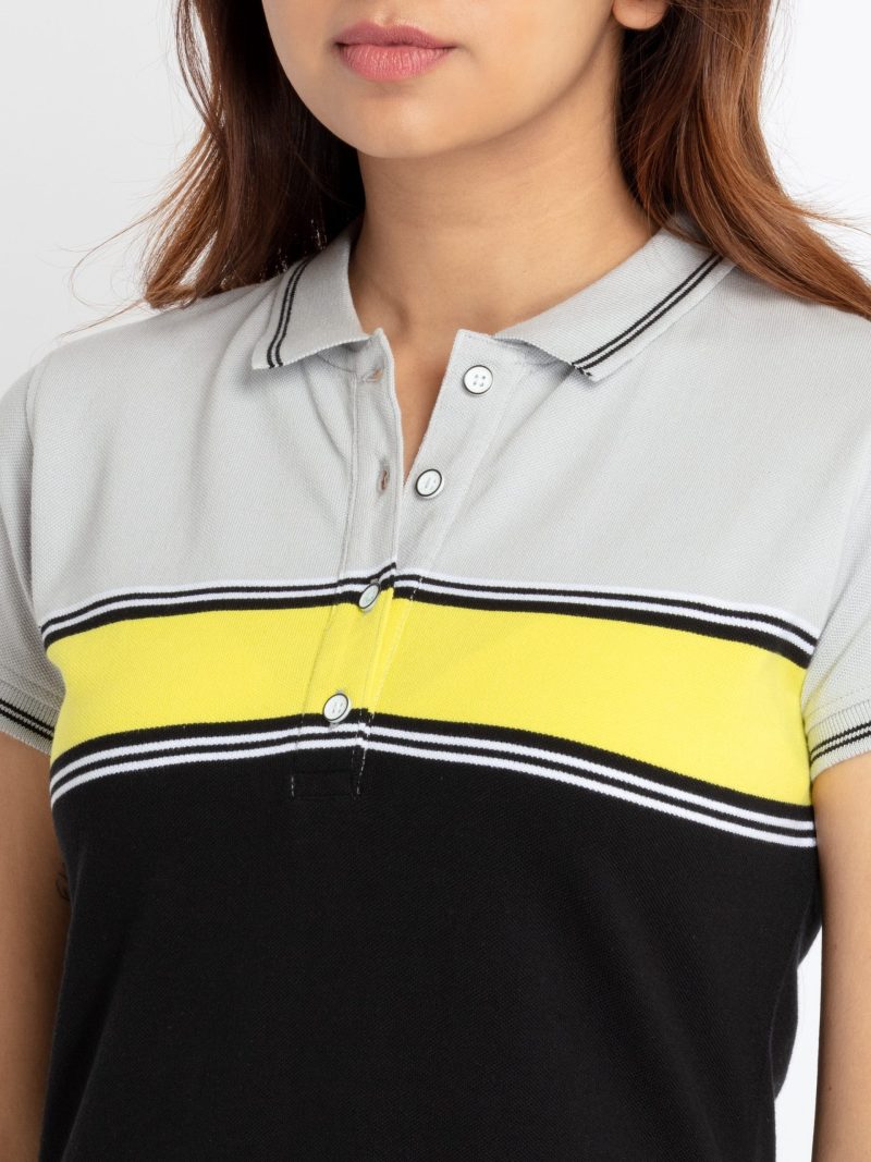 Status Quo Womens Bodycon Striped Polo Dress