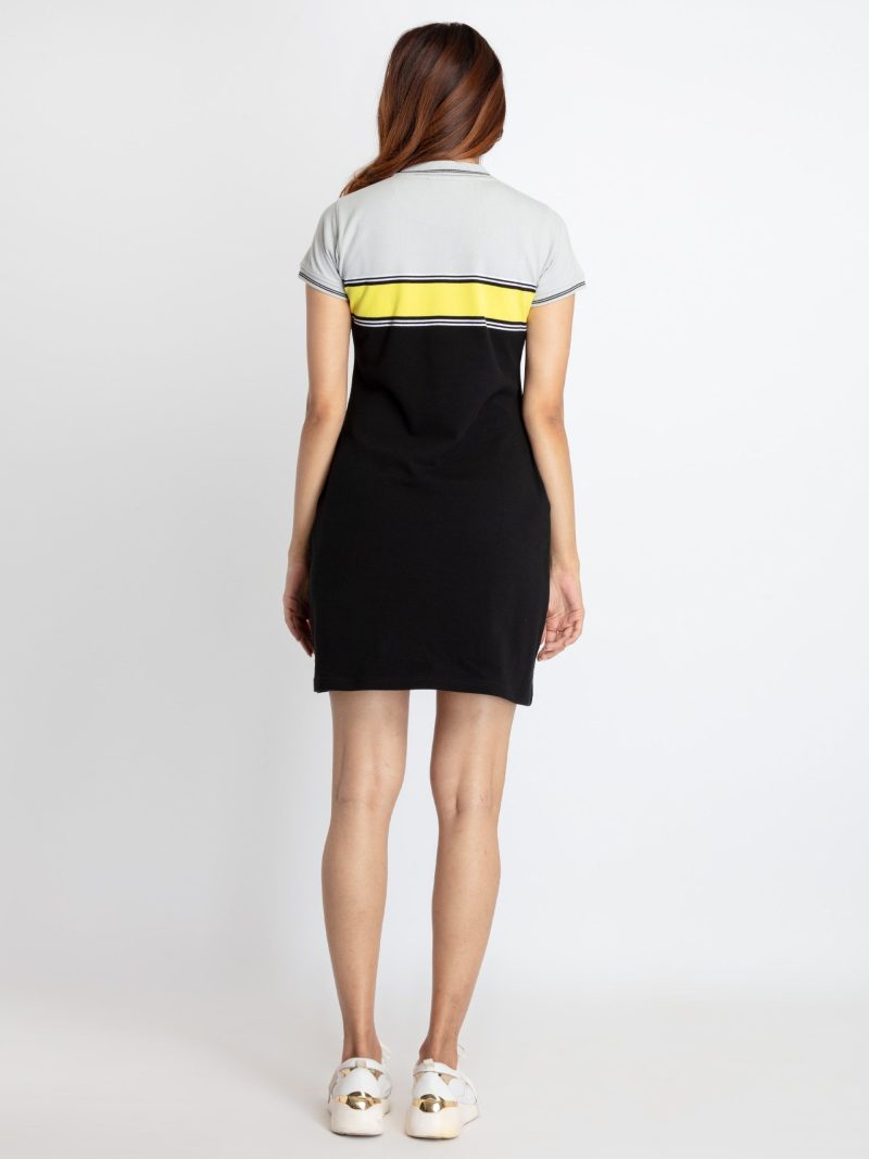 Status Quo Womens Bodycon Striped Polo Dress