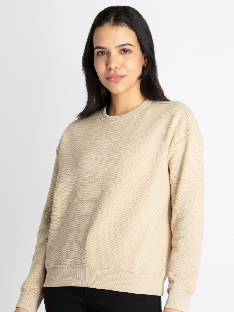 Womens Solid Lightweight Sweatshirt