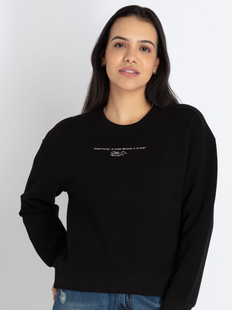 Womens Solid Lightweight Sweatshirt