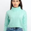 Womens Cable Knit Turtle Neck Sweater