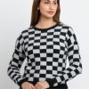 Womens Colour Blocking Round Neck Sweater