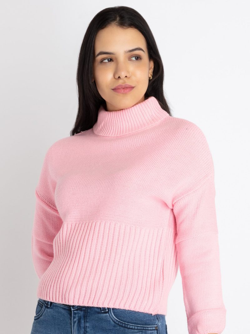Womens Solid Turtle Neck Sweater