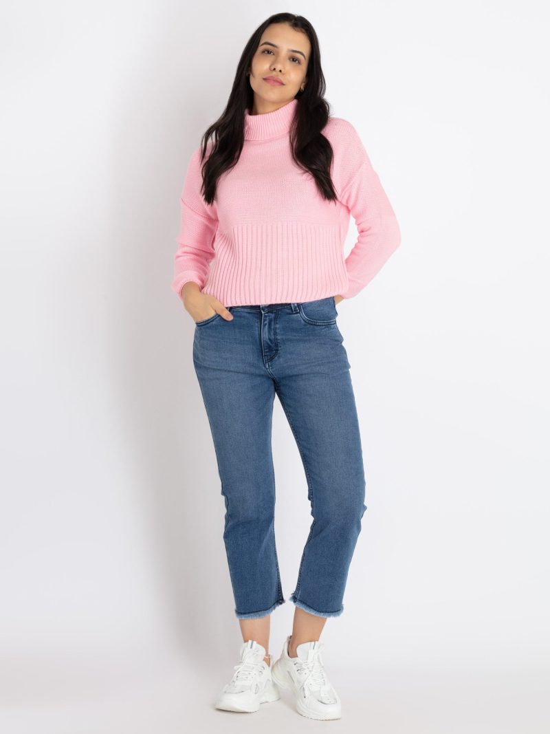 Womens Solid Turtle Neck Sweater