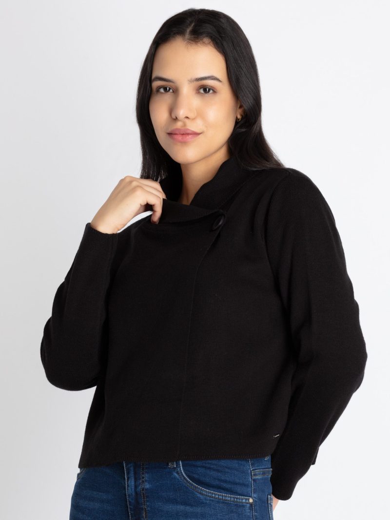 Womens Solid Round Neck Sweater