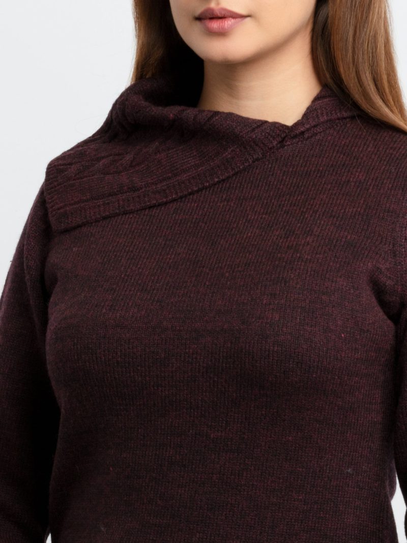 Womens Knitted Cowl Neck Sweater