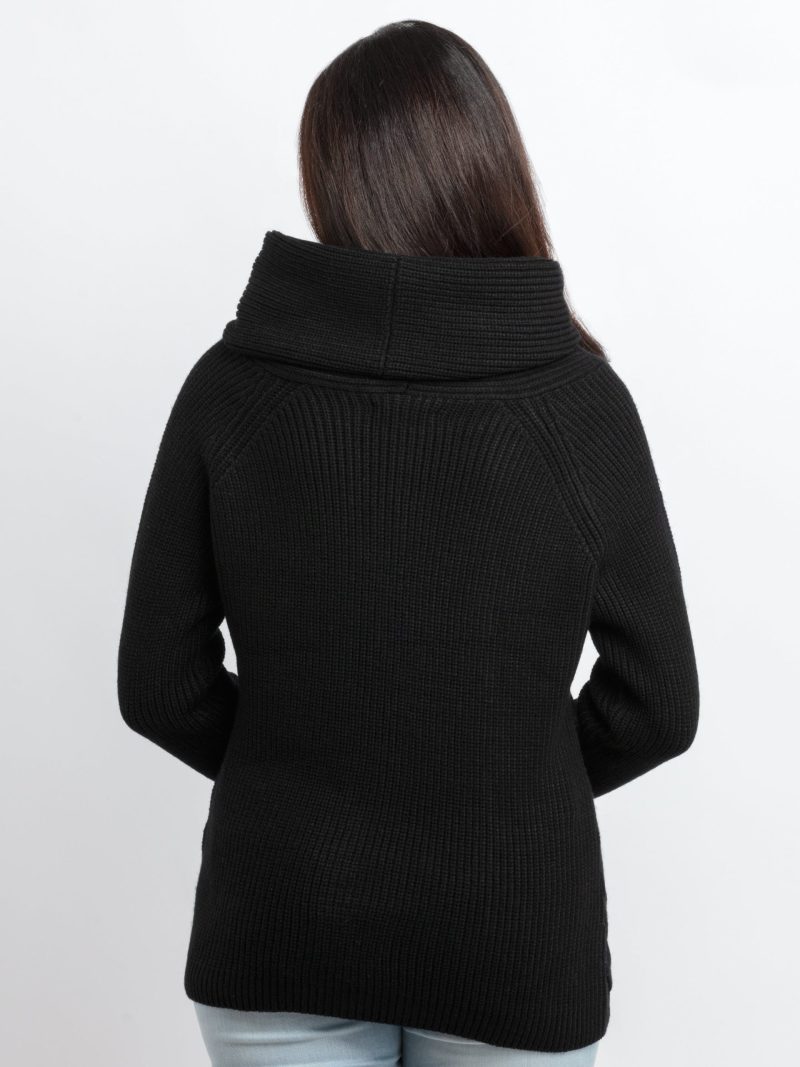 Womens Cable Knit Cowl Neck Sweater